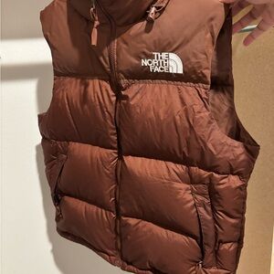 The North Face Chest-Logo Quilted Brown Down Vest
